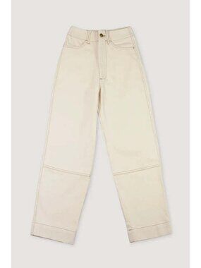 Micaela Greg - Seamed Jeans in Cream/Natural - Size L (runs small) - VGUC